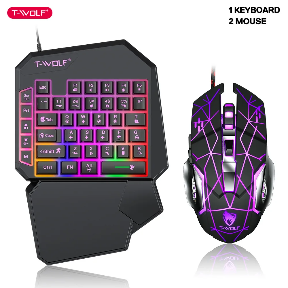 Gaming Keyboard Mini - T-WOLF TF900 jednoręczny zestaw tronów klawiatury