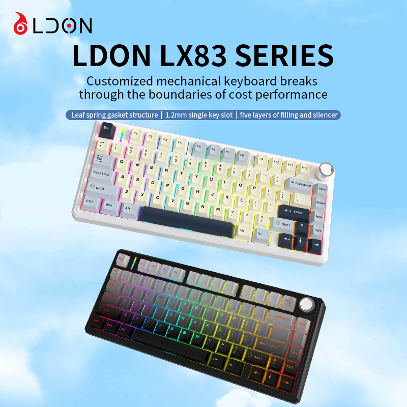 Gaming Keyboard Hot Swappable - LDON LX83 – bezprzewodowa, mechaniczna klawiatura