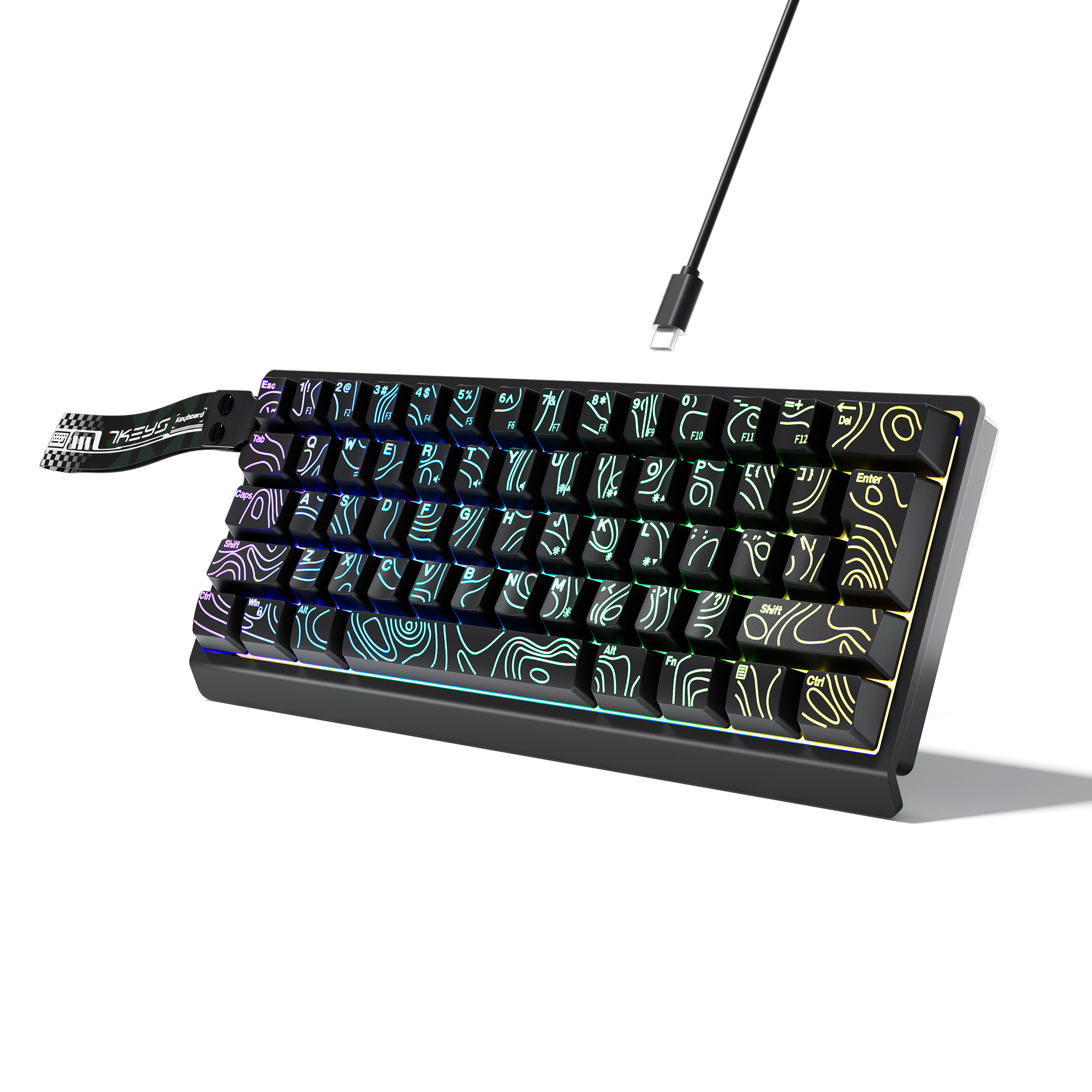 Keyboard Gaming Blue Switch - Kompaktowa przewodowa klawiatura 60% z podświetleniem