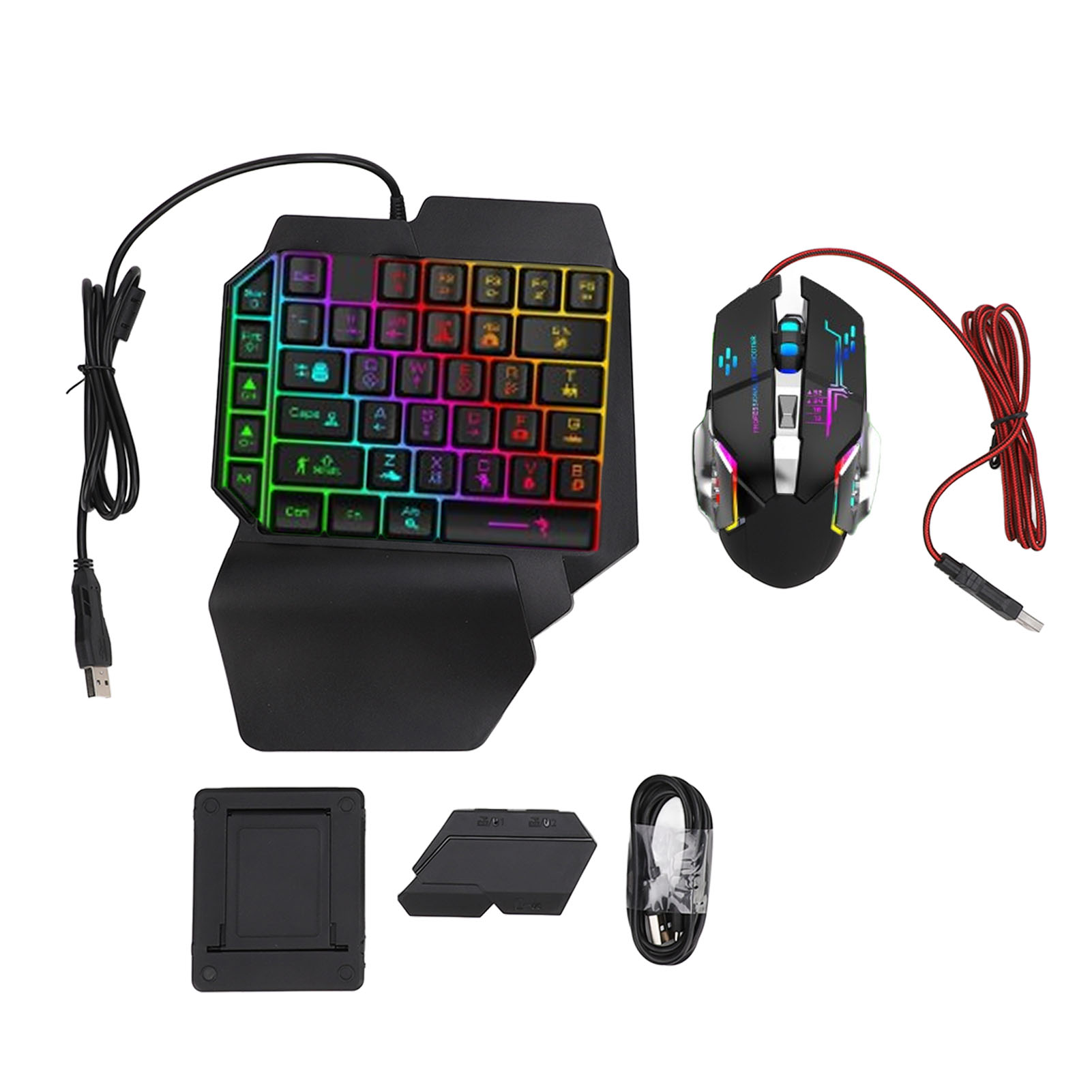 Gaming Keyboard Mini - Zestaw konwertera klawiatura-mysz, responsywna klawiatura i