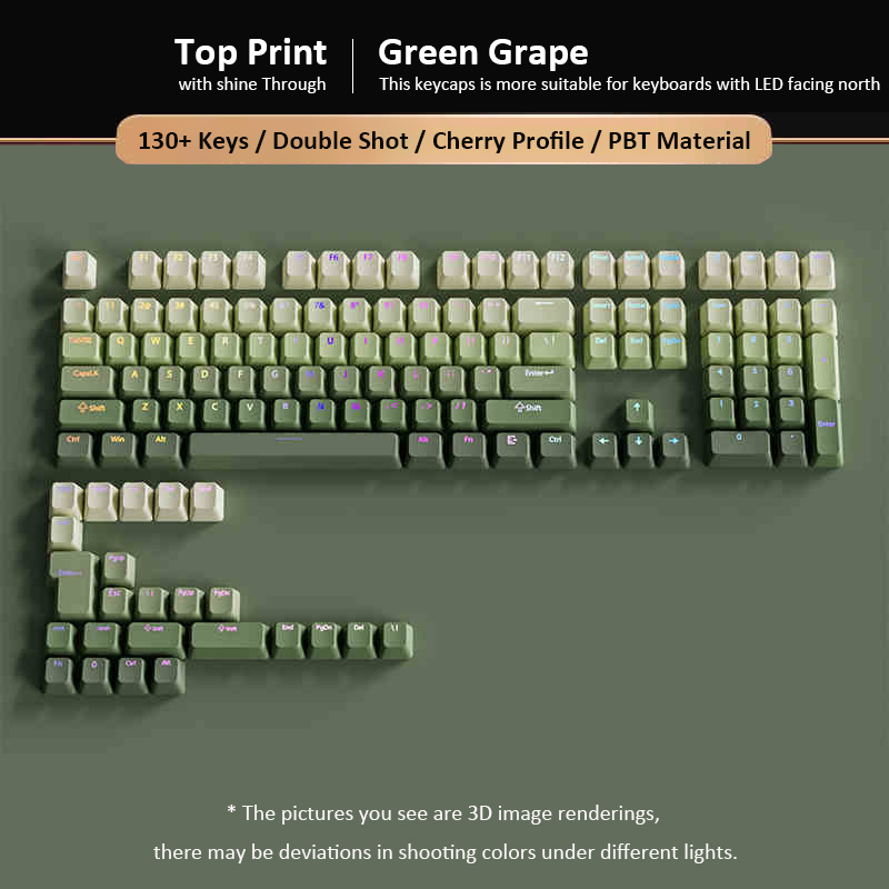 Gaming Keyboard No Rgb - Nasadki na klawisze Green Grape Double