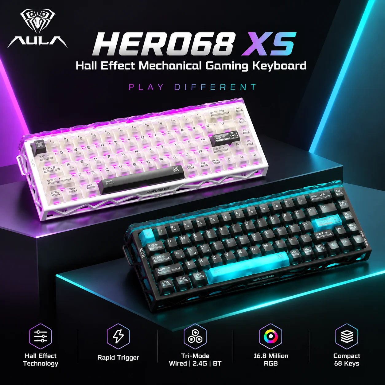 Aula Hero68 XS – bezprzewodowa – Gaming Keyboard Nearby recenzja i cena