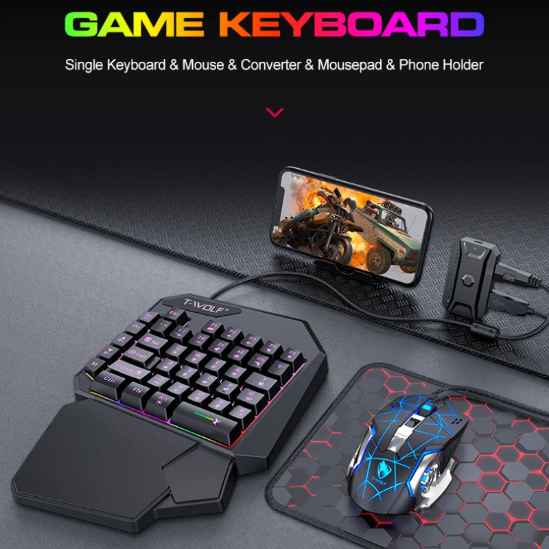 T-WOLF TF900 jednoręczny zesta – Gaming Keyboard Mini recenzja i cena