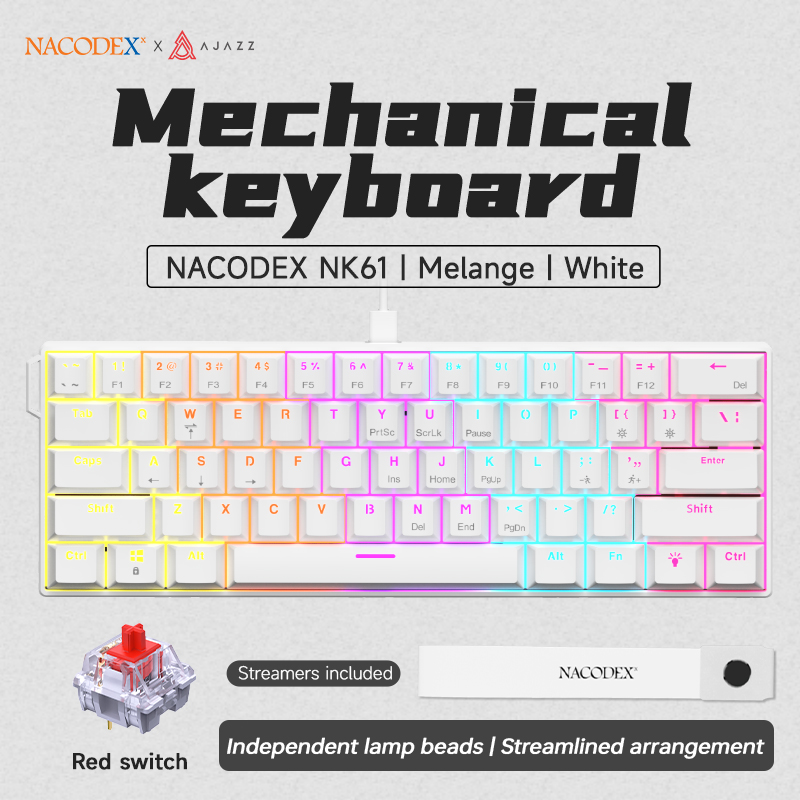 AJAZZ NK61 – przewodowa, mecha – Gaming Keyboard Hot Swappable recenzja i cena